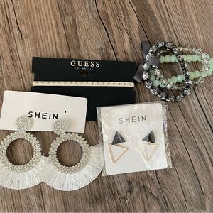 NWT SHEIN/Guess/Simple Vera Wang Earring Choker Bracelet Set